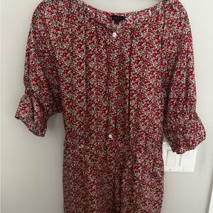 J. Crew Liberty Print  Red Floral Romper